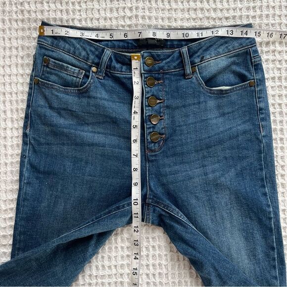 Kenneth Cole Raw Hem Button Fly Ankle Straight Stretch Jeans Size 6 - Picture 14 of 14